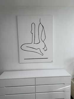 Large original line art Figure painting – minimalist Matisse style