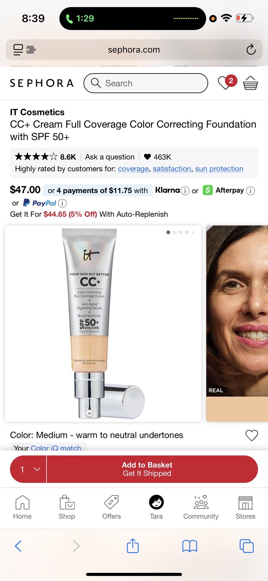 IT Cosmetics CC+ Cream Medium - NEW