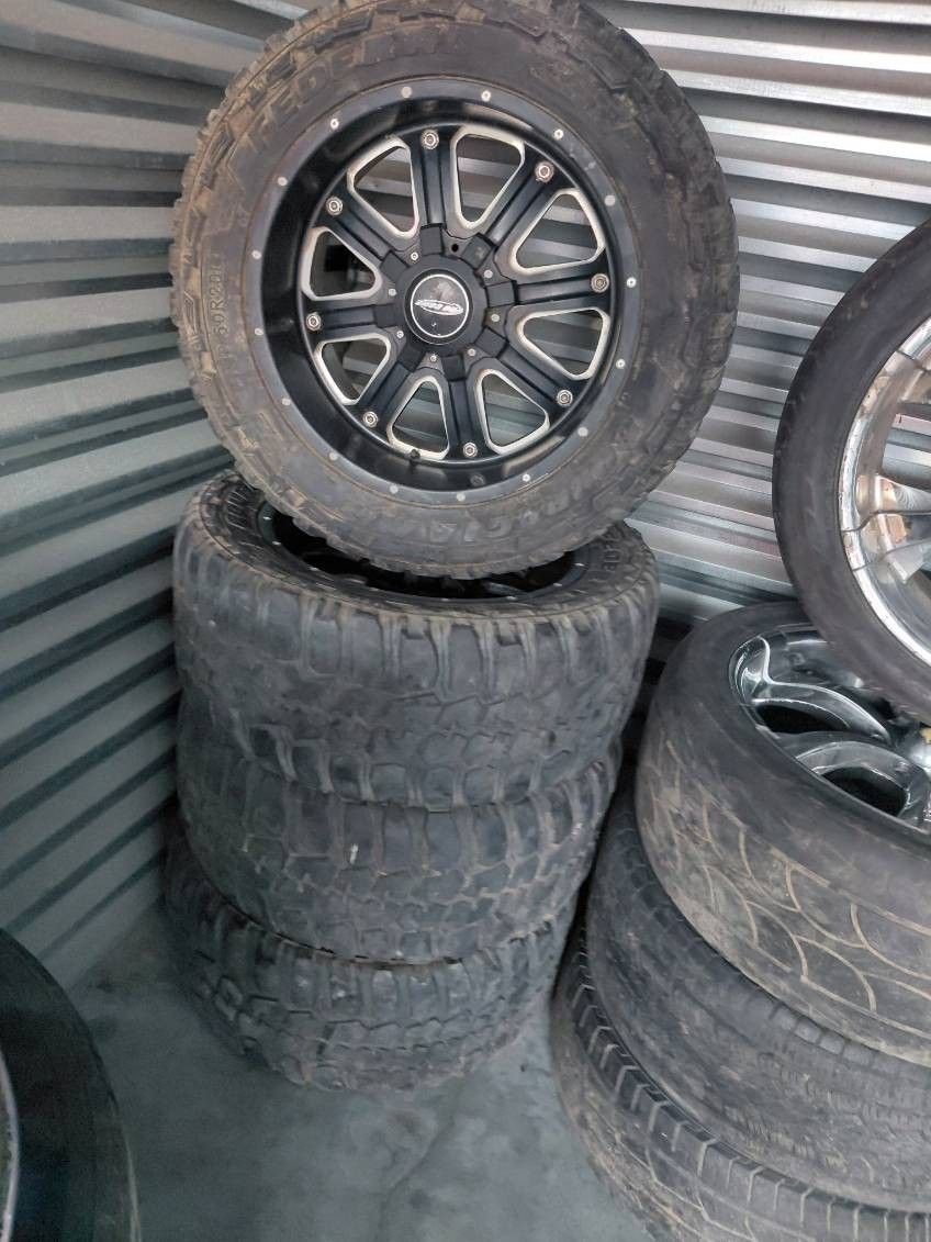 5 Bolt Solid Rims And Tires.
