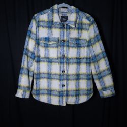 RAILS Turner Heavy Shirt Jacket Plaid Jacket Cobalt Lime Smoke Size Medium