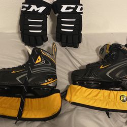 Hockey Skates And Gloves