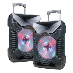 Dual 12" Party Speakers For Wire Bluetooth USB TF Card FM Radio Aux-in With Microphone And Remote Control 