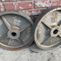 2 - 100LB Olympic Barbell Weight Plates 