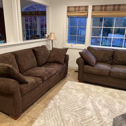 Pull Out Couch and Matching Loveseat