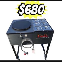 Carrito Para Crepas Con 6 Charolas Para Condimentos | Incluye Manguera Con Regulador