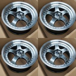 New 19 Inch Work Meister S1 Style Wheels Rims 19x8.5/9.5 5x114.3 +35 Hyper Silver Black New Set of 4