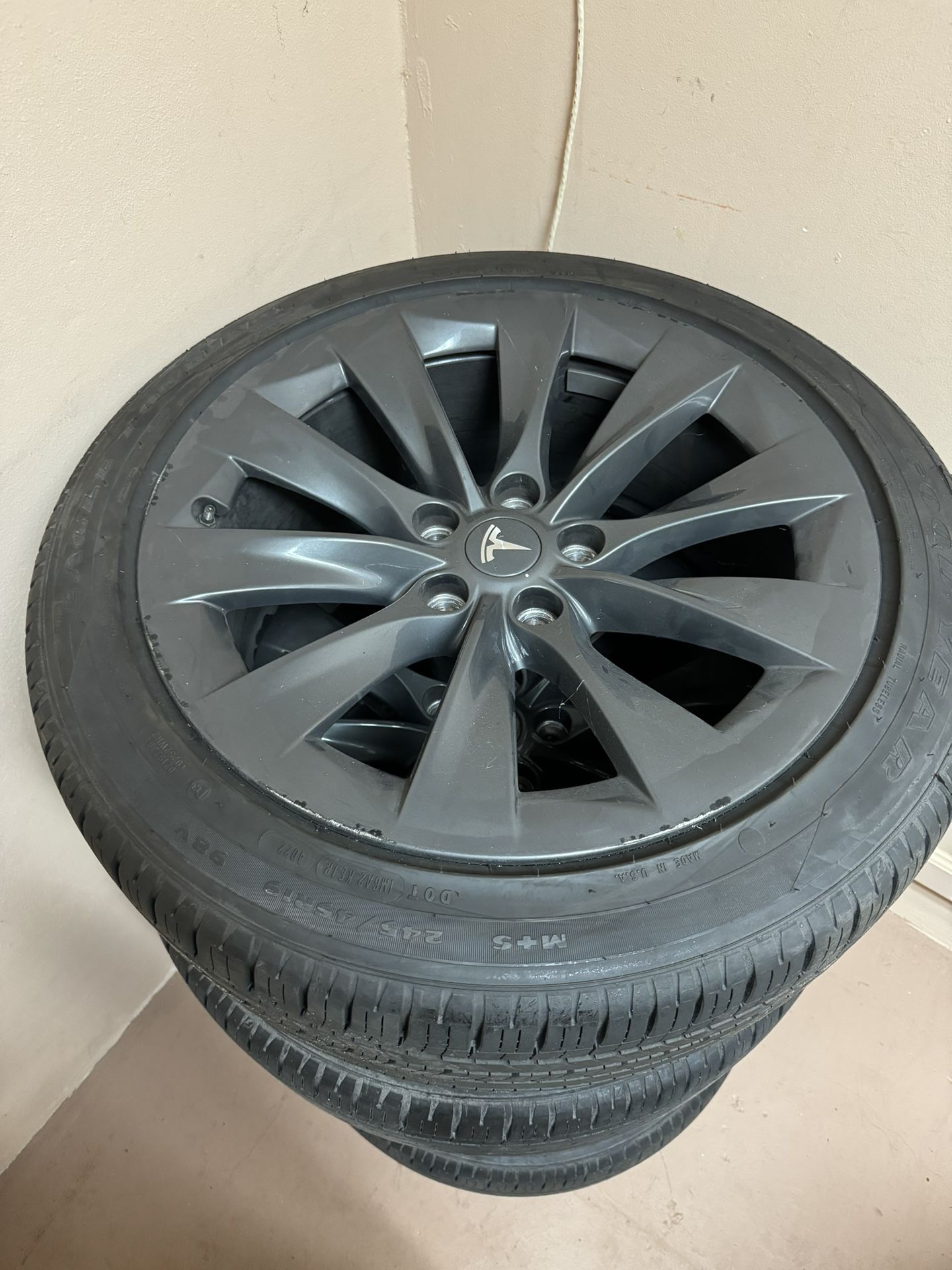 19" Tesla Model S Black Wheels Rims Original Factory