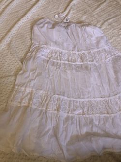 Long white Rayon material skirt