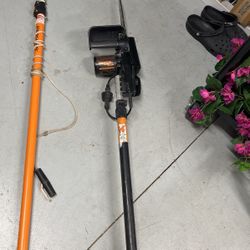 Pole Saws  , One Electric Chain Saw, Two Fiskars Extension Pole Saws