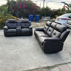 Brown Power Recliner Sofa Set