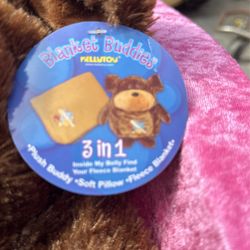 Kelly’s Toy Blanket Buddies Three In One Plus Buddy Soft Pillow Fleece Blanket $10