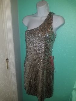 Gold Sequence Party Dress...Beautiful Size Med Womens/