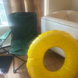 Camping chair with free floatie — 2 available