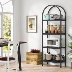 New 4-Tier Open Bookshelf 70.8" Industrial Wood Bookcase Storage Shelves with Metal Frame