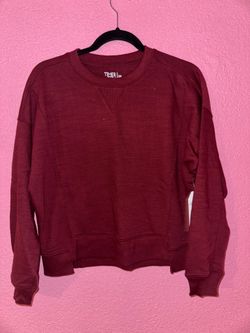 Time & Tru Ribbed Panel Crewneck Sweatshirt