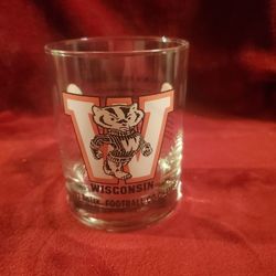 Wisconsin Rose Bowl glass cup. 1993 BigTen football  co.champs