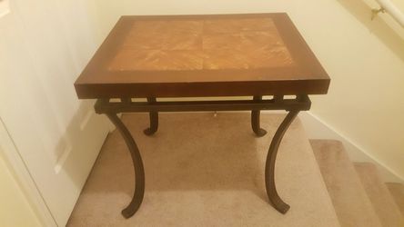 1 Wooden/Raw Iron end Table