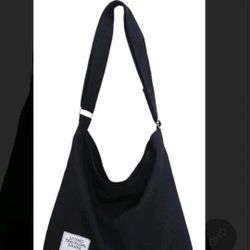 Lovely Covelin Women's Canvas Tote Handbag Black Shoulder Bag