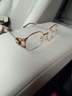 Versace Rose Gold Round Eyeglasses