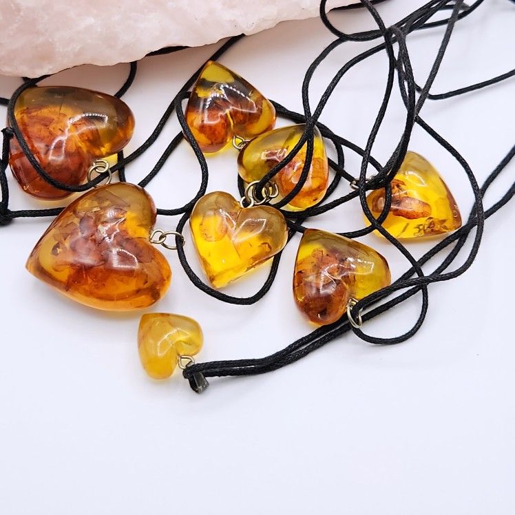 Real Amber Pendants 1 Necklace 