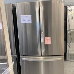 23 cu. ft. 3-Door French Door Refrigerator with Glide N' Serve in PrintProof Stainless Steel, Counter Depth