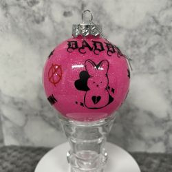 3” Lil Peep Inspired Custom Neon Pink Tattooed Glitter Ornament
