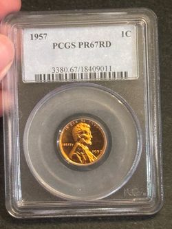 1957 Lincoln Cent PCGS PR67RD