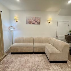 Modern Cream/Beige Modular Sectional Sofa – Great Condition!