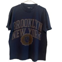 Abercrombie Fitch Shirt Men Large Blue Soft Tee Relaxed Brooklyn New York Casual