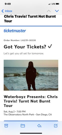 CHRIS TRAVIS TICKETS FOR TODAY AUG 2 