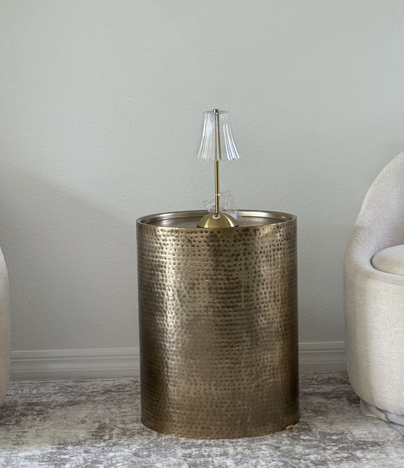Gold Cylinder Side Table