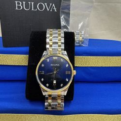 Bulova Two Tone Blue Dial 98D130