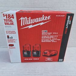 Milwaukee M12 12-volt Compact Cp2.0ah Battery Pack(2-pack)starter Kit 