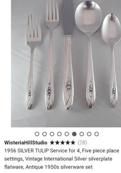 1956 silver tulip dinner set