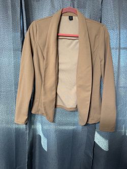 SHEIN Tan Open-Front Blazer