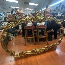Huge Antique Gold Mirror