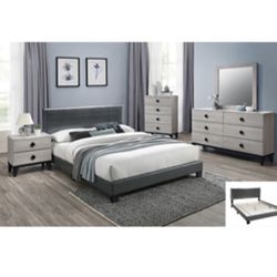 Modern Queen Size Complete Bedroom Set. Mattress Sold Separately 