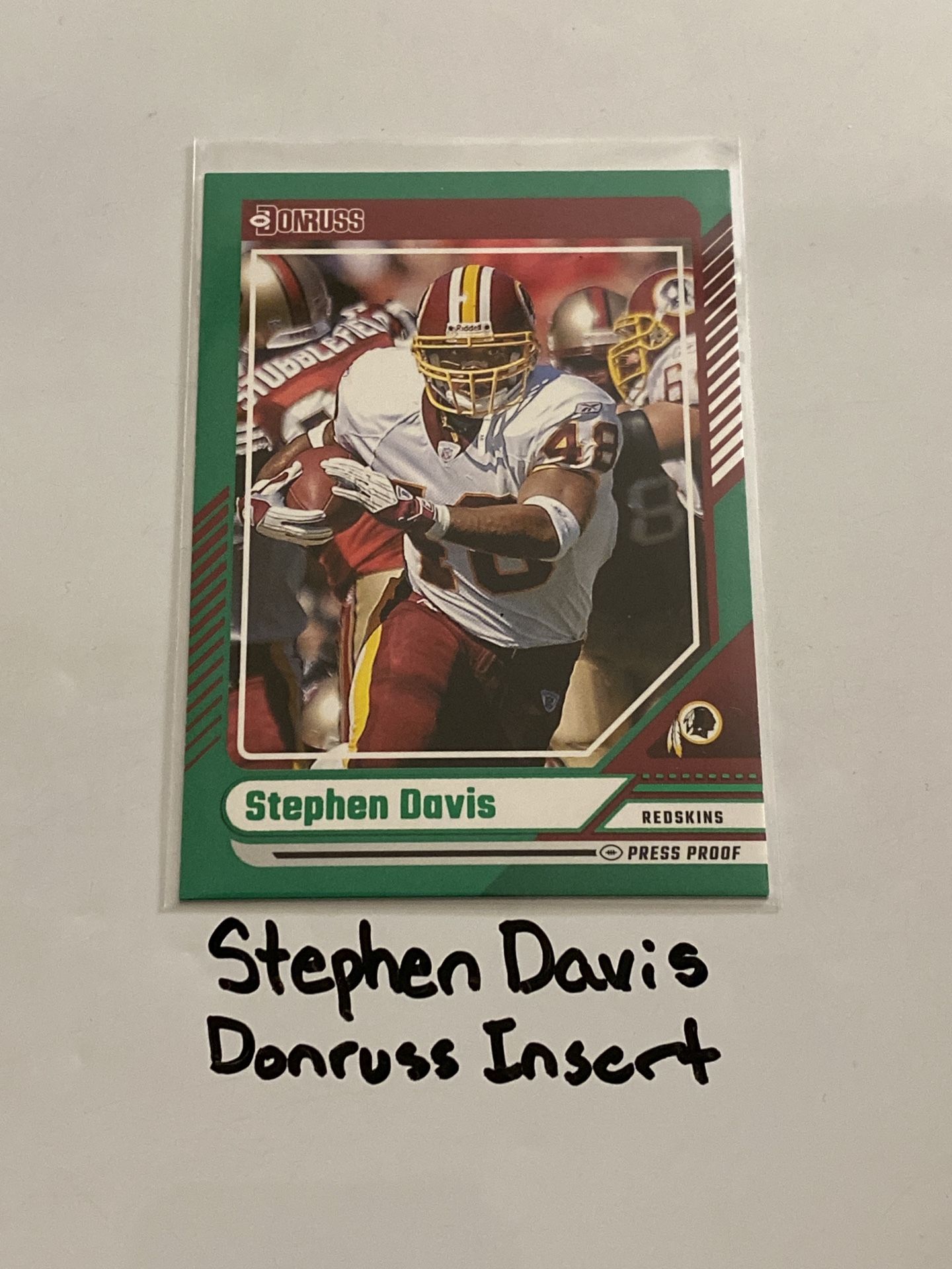 Stephen Davis Washington Redskins RB Donruss Short Print Insert Card.