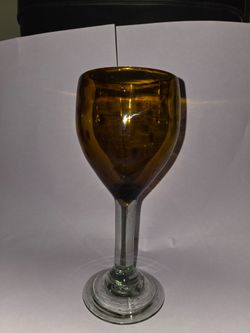 Animal Print Water Goblet Hand Blown Glass 1 Glass