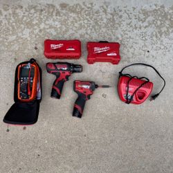 Milwaukee Drills  Impact Driver M12 Battery/Charger Bitts (used)