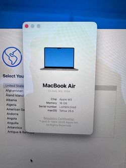 2024 Macbook air M3 Chip