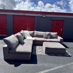 Grey Modular 6 Piece Cloud Couch - FREE DELIVERY 