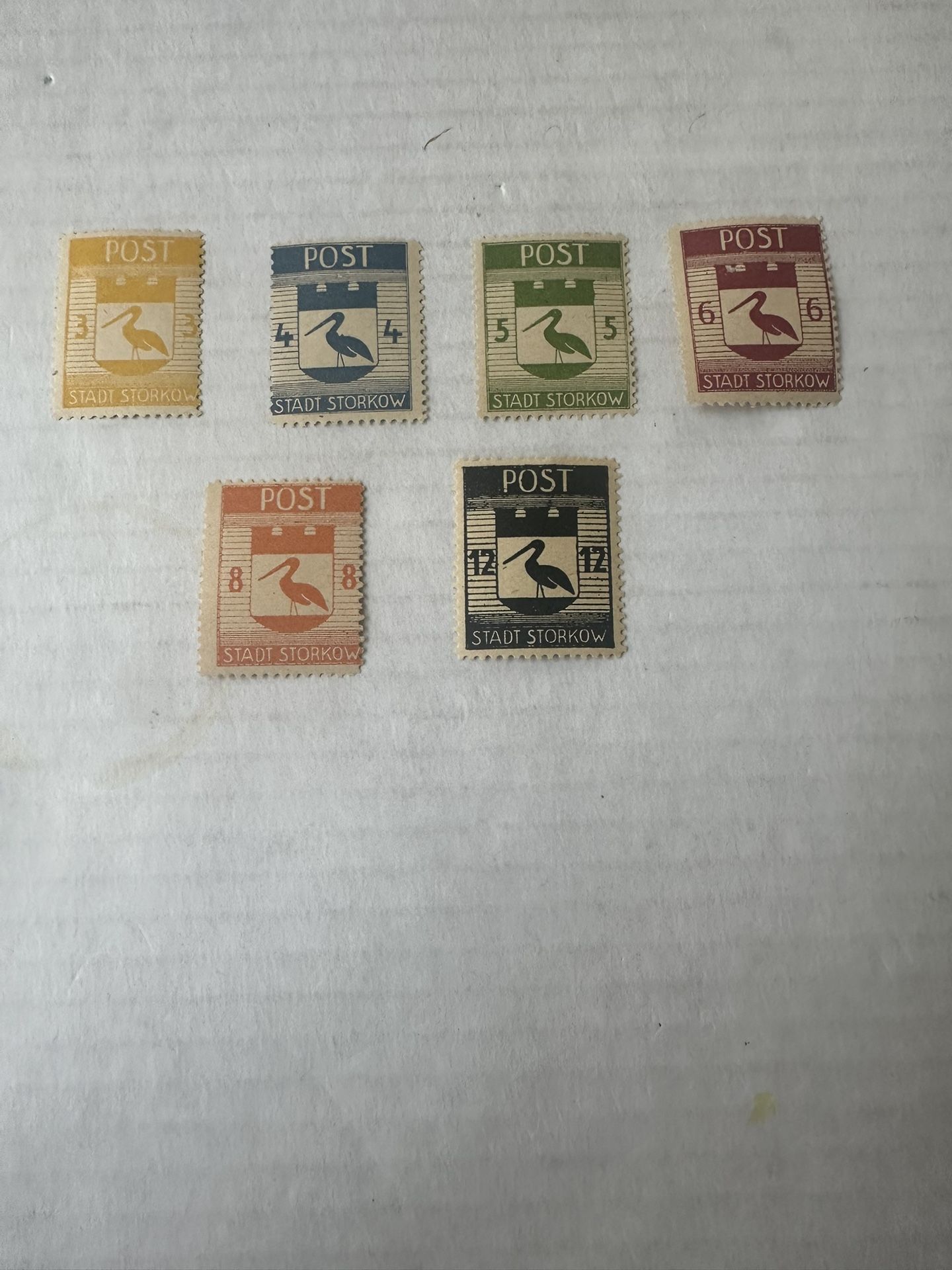 Germany Stadt Storkow Set Of 6 Stamps