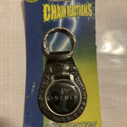 Vintage Leather Key Chain Lincoln 
