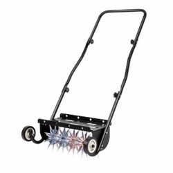 (J-44) Suchtale 18-Inch Push Spike Aerator, Heavy Duty Rolling Lawn Aerator, Rotary Spike Lawn Aerator, Manual Aeration Equipment with Steel Handle, S