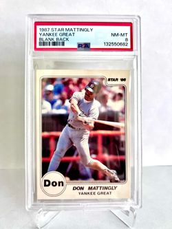 1987 Star Co Don Mattingly Yankee Great Blank Back Promo NY Yankees PSA 8 NM-MT