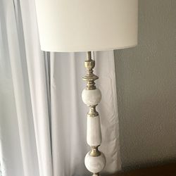 Large Vintage Marble & Brass Lamp. 