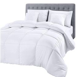 Utopia Bedding Comforter Duvet Insert, Quilted Comforter with Corner Tabs, Box Stitched Down Alternative Comforters King Size (White)