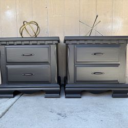Gorgeous black pair of nightstands 