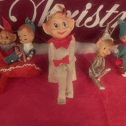 Vintage 1960s Lot Of 5 Christmas Elf’s 